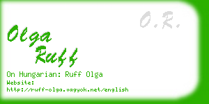 olga ruff business card